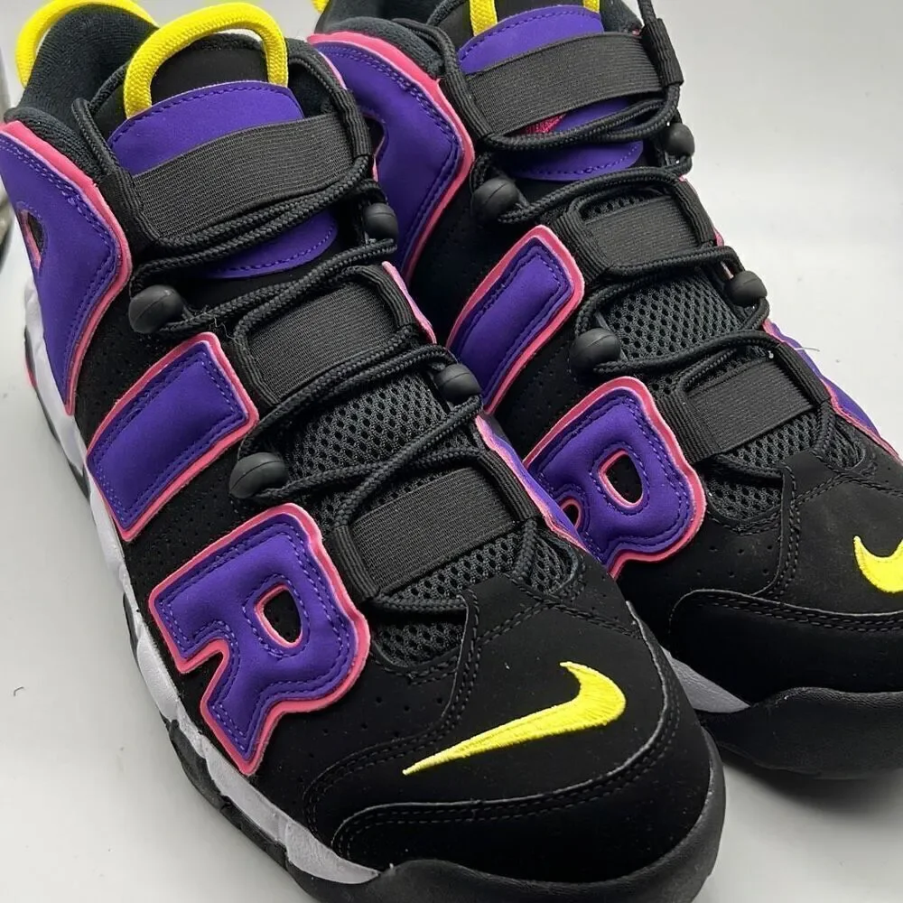 Nike Air More Uptempo '96-Black/Court Purple/Hyper Pink/Multi-NWB-Men 11.5 - Picture 3 of 10